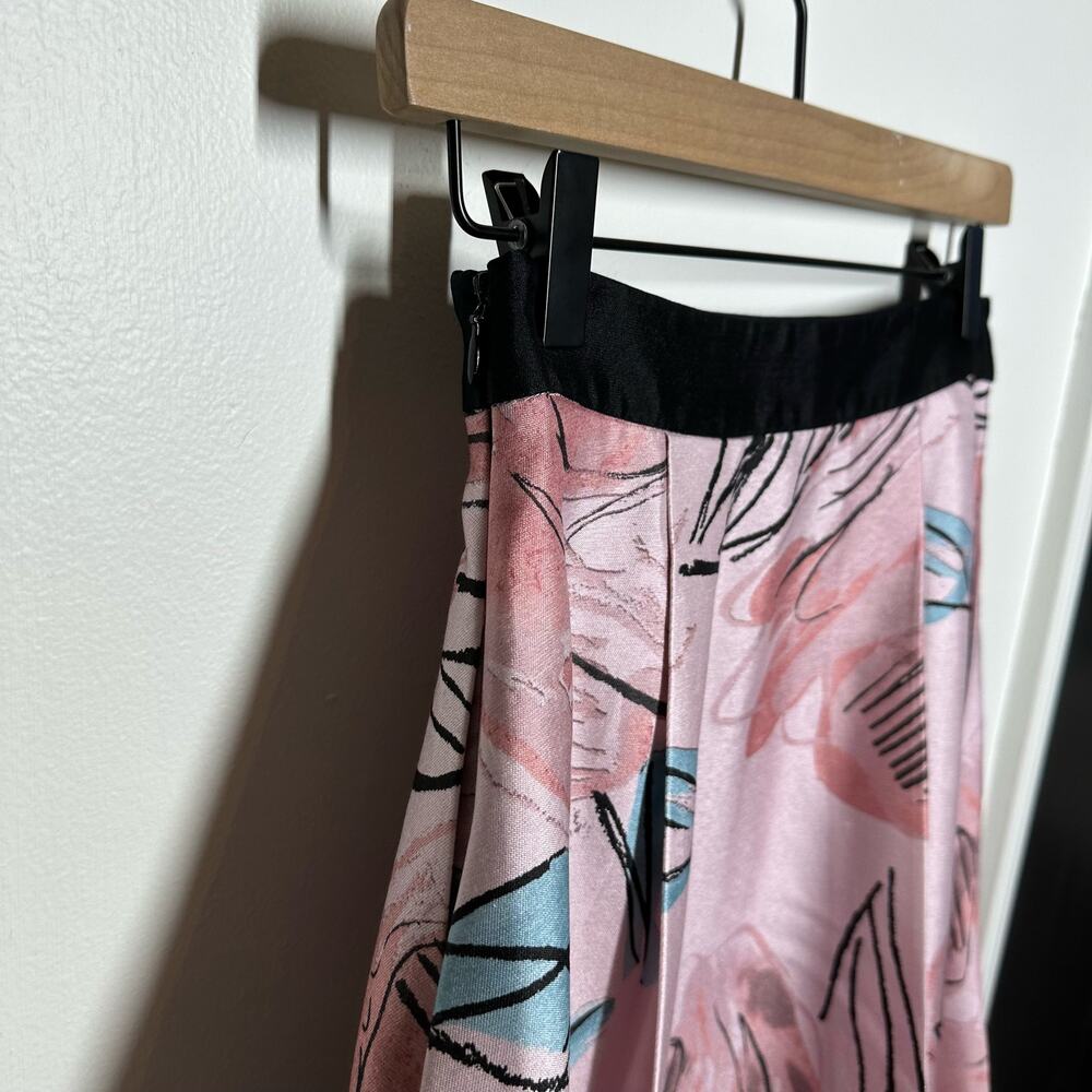 LK Bennett Women's Sarvi Rose Pink Printed Skirt Pockets Size 4 Valentine's Day - Picture 7 of 12